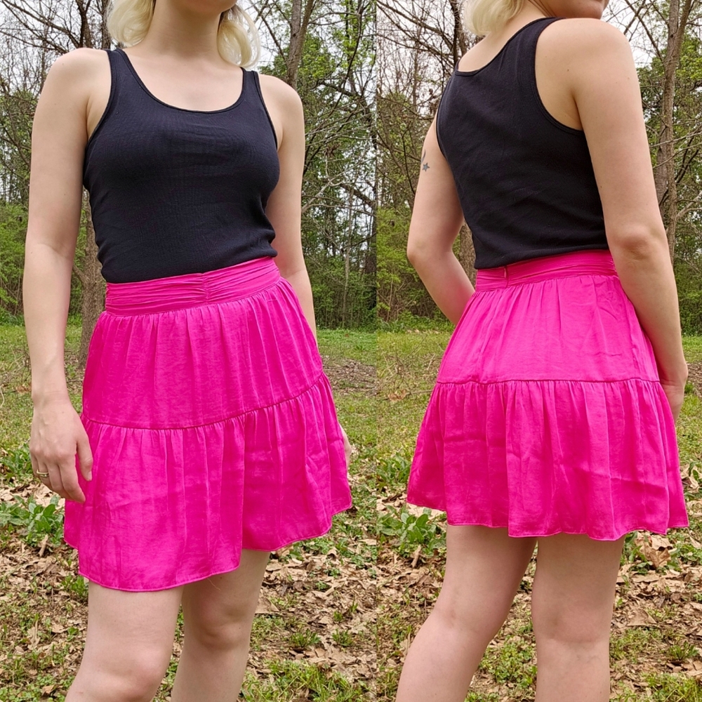 Naked Zebra Neon Pink Mini Skirt